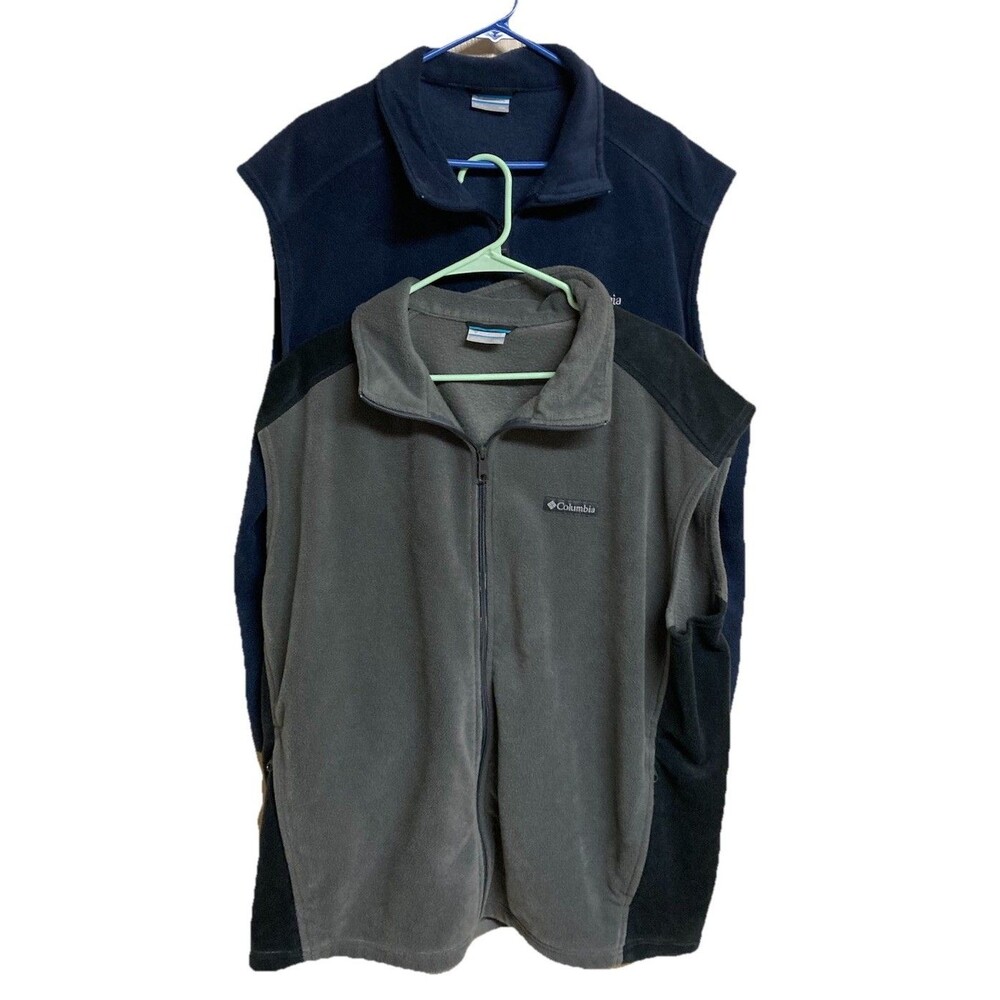 Men's Columbia Steens Mountain Fleece Vest Sleeveless Size 2XL BUNDLE OF 2